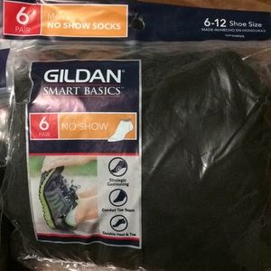 6 pair men's no show black socks